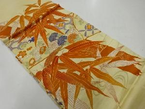 アンティーク　竹梅に菊模様刺繍丸帯（材料）